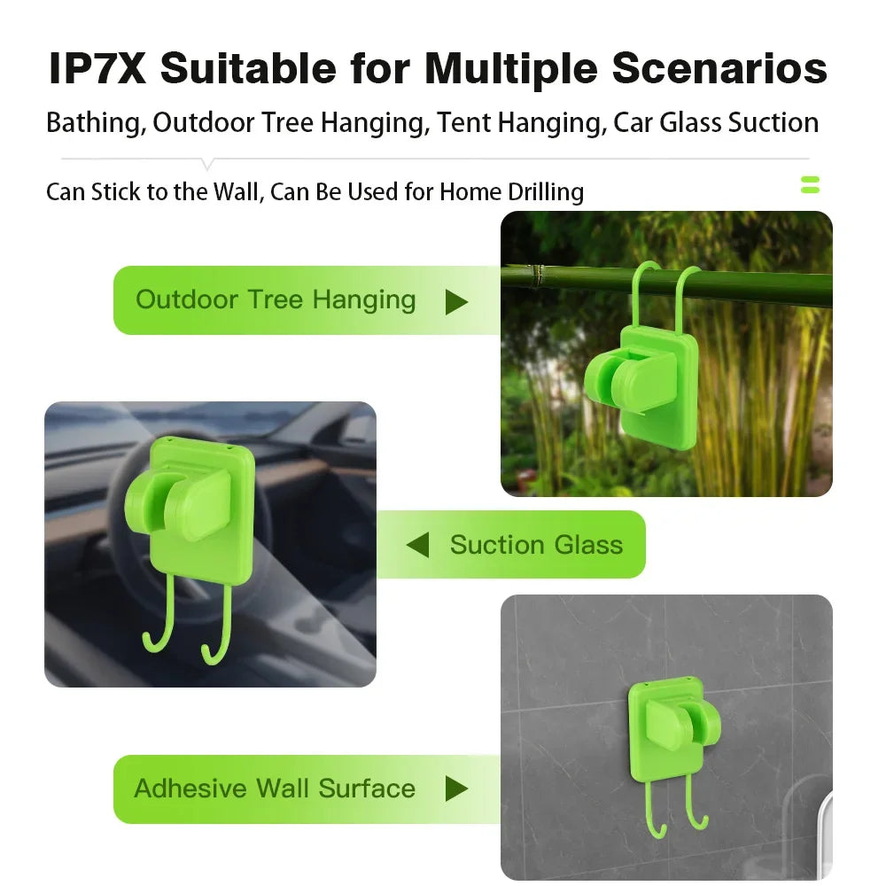 Premium Portable Camping Shower — 6000 mAh Battery + Digital Display